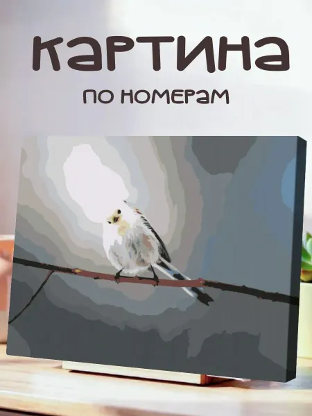 White Dot Картина по номерам 50x40см Птицы Длиннохвостая синица