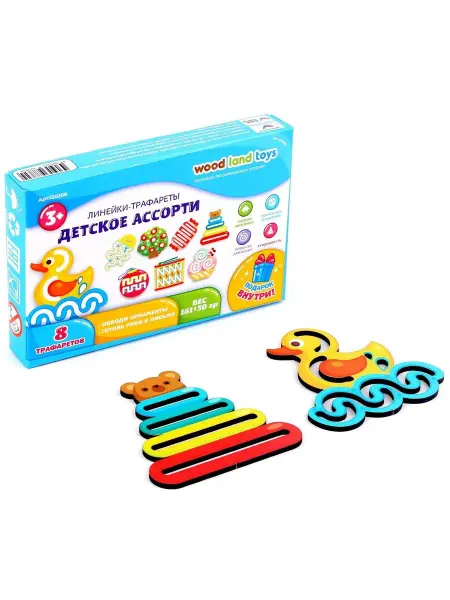 WoodLandToys Деревянный набор линеек "Детское ассорти", игра-тренажер