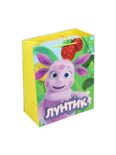 Чудо праздник Пакет подарочный "Лунтик" 26х14х32см