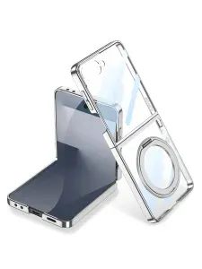 Чехол комплект Galaxy Z Flip 7, магнитный, поворотная подставка, защитное стекло, полная защита