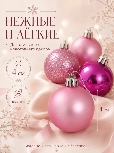 Набор ёлочных шаров, новогодние игрушки