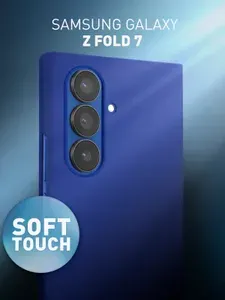 Пластиковый чехол с матовым покрытием (софт-тач) для Samsung Galaxy Z Fold 7 (Самсунг Фолд 7), синий ROSCO