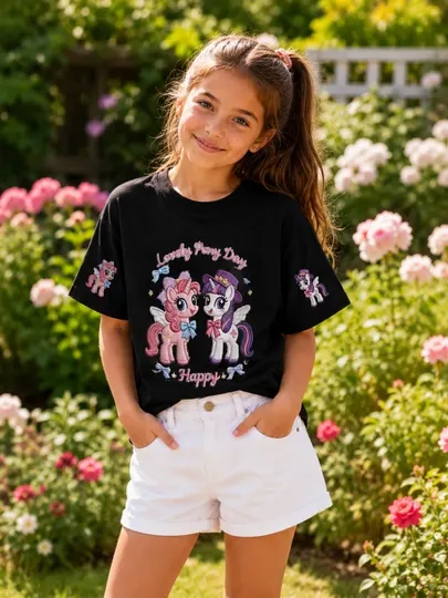 Детская футболка для девочки My Little Pony — стильная 100% хлопок футболка для детей