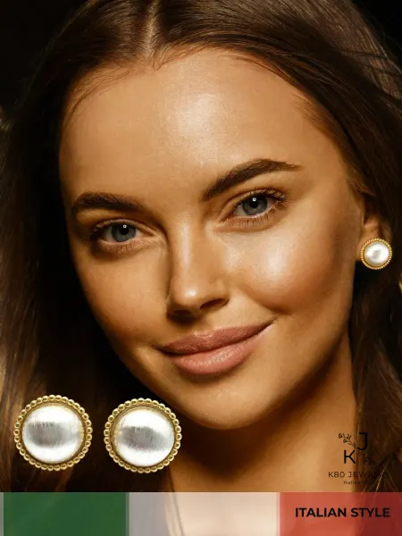 К 80 JEWELRY Серьги золотистые жемчуг бижутерия гвоздики old money