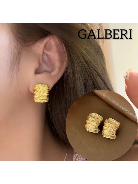 GALBERI JEWELRY Серьги под серебро бижутерия под золото пусеты