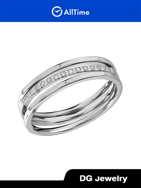 DG Jewelry Кольцо наборное классическое, бижутерия с фианитами