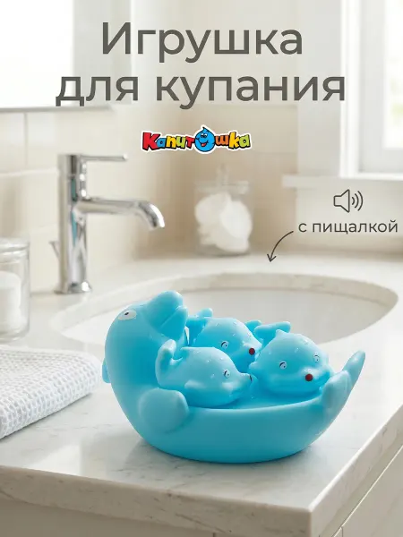 Капитошка Игрушка для купания в ванной набор Дельфин