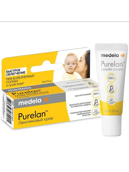 Medela Purelan 7 г натуральный ланолиновый крем для гигиенического…