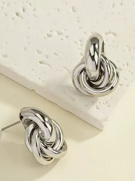 YAccessories Серьги гвоздики серебристые бижутерия