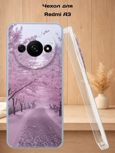 Case Style Чехол на Redmi A3 с принтом Цветущая сакура