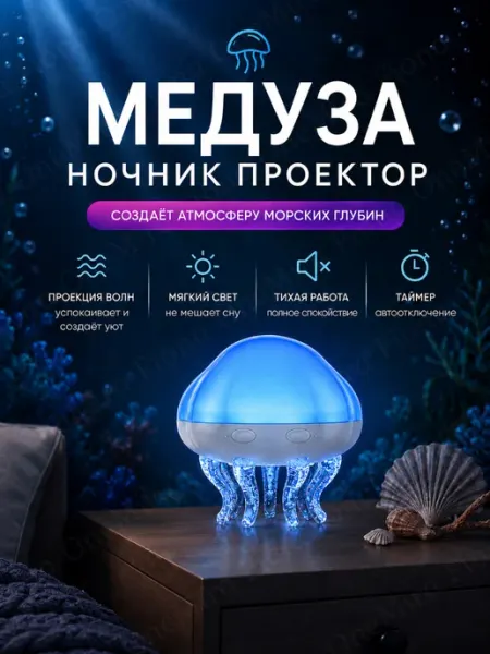 Ночник проектор планетарий "Звездное небо" медуза