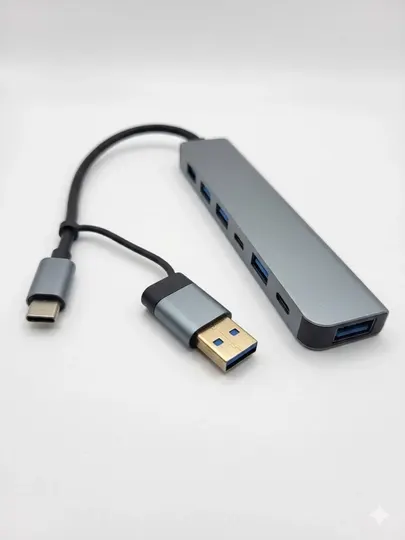 USB-концентратор (разветвитель) с 7 портами для ноутбуков и компьютеров