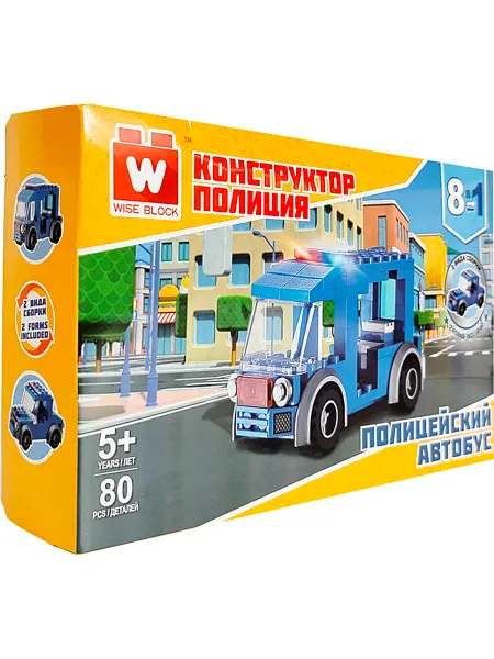 Конструктор Wise block "Полицейский автобус" (80 дет.)