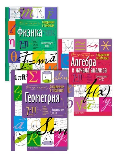 Справочник школьника в таблицах для средней и старшей школы. Алгебра, Геометрия, Физика. 7-11 класс. ФГОС