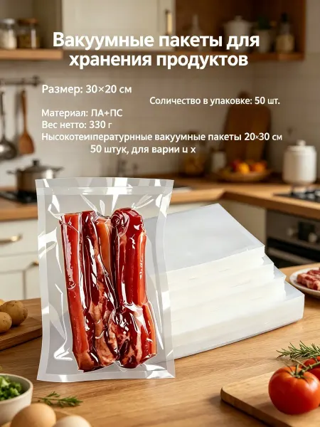 Вакуумные пакеты для хранения и заморозки