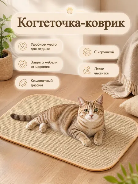 TOP TOVAP Когтеточка лежанка с мячиком игрушкой