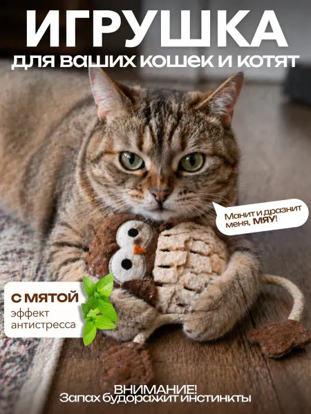 Белый Ёж Игрушки для кошек и собак мелких пород сова с мятой