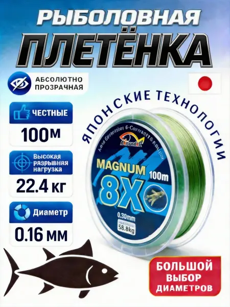 Плетенка для рыбалки 0,16 мм