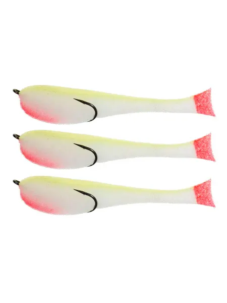 Leader-fishing Рыбки поролоновые Leader на двойнике 140мм цвет 18UV (3шт)