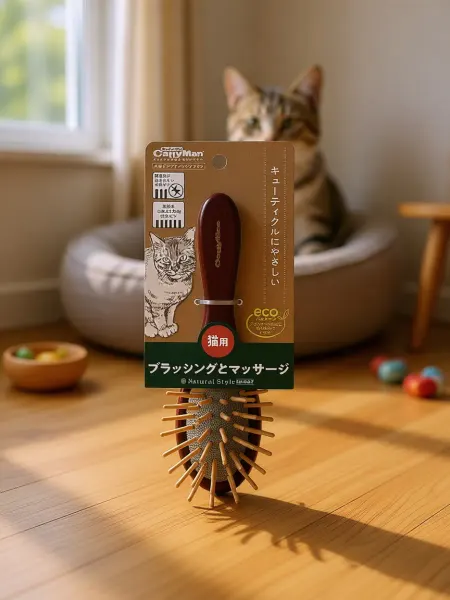 Japan Premium Pet Массажная щетка с деревянными зубчиками для кошек и собак