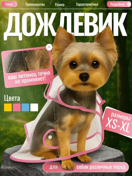 Storm Pet Store Плащ - дождевик для собак