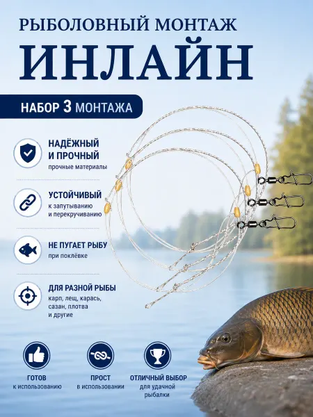 Лавка Рыбака - Shop Рыболовный монтаж - Инлайн 3шт