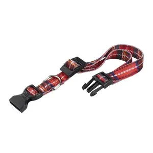Ошейник Ferplast CLUB TARTAN C25/70 с регулировкой, красная шотландка