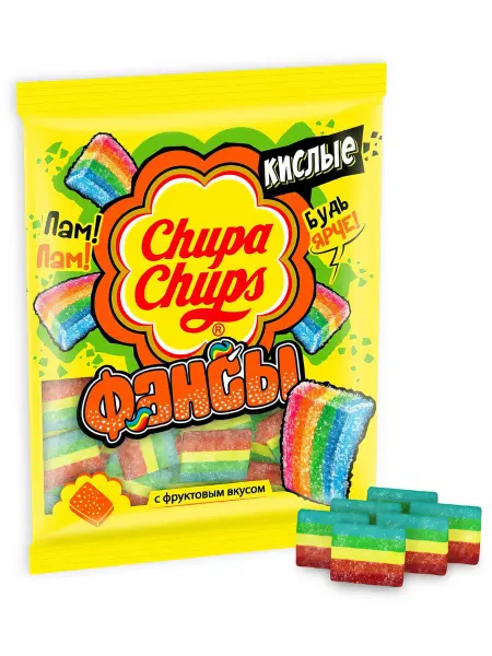 CHUPA CHUPS Мармелад жевательный Фансы кислые с фруктовым вкусом, 70г