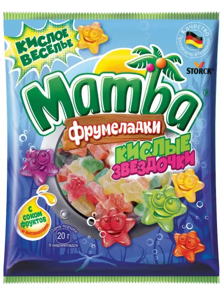 Mamba Мармелад жевательный Фрумеладки кислые звездочки, 70г
