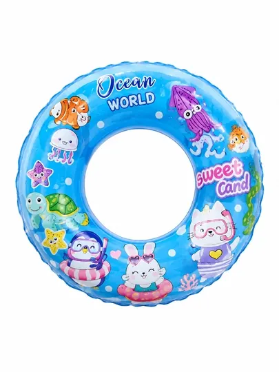 Детский круг для плавания 70 см, Swimming Ring, с рисунками морских животных