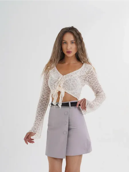 L&T fashion Юбка-трапеция мини с пуговицами