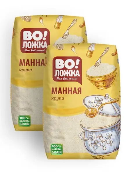 Воложка Крупа манная из мягкой пшеницы манка 3шт по 700г