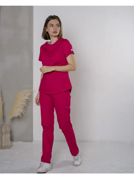 Доктор Чехов Брюки медицинские низкая посадка 5220 Hot Pink