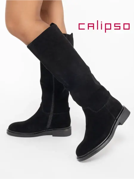 Calipso Сапоги трубы зимние натуральная замша