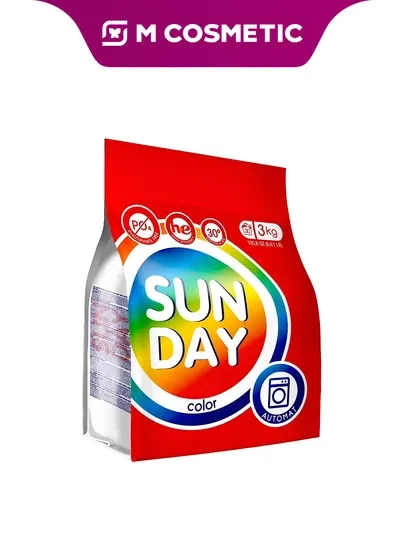 SUNDAY Стиральный порошок для цветной одежды 3 кг