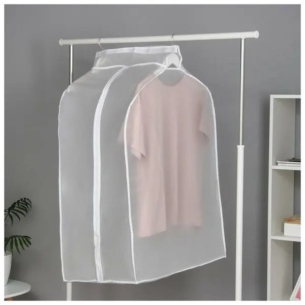 Чехол для одежды плотный Доляна, 60×90×50 см, PEVA, цвет белый, 5329657