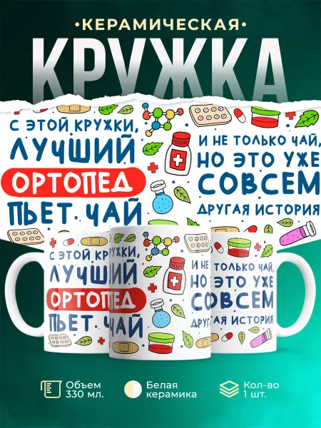 MADE_WITH_LOVE Кружка, Лучший Ортопед пьет чай