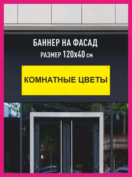 КОМБО Баннеры Баннер растяжка Комнатные цветы горизонтальный 120х40