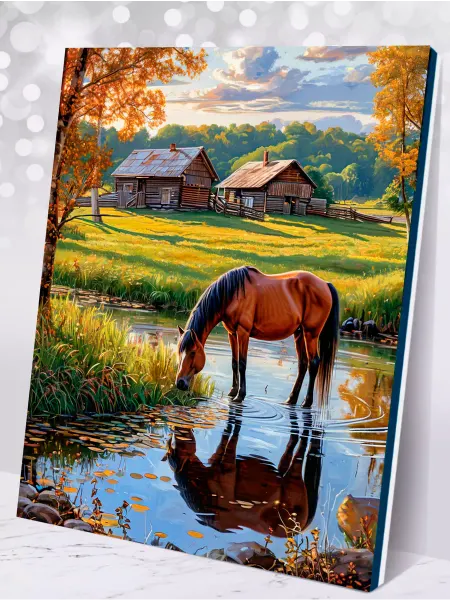 000 Hobby Home Картина по номерам Утро в деревне 40х50