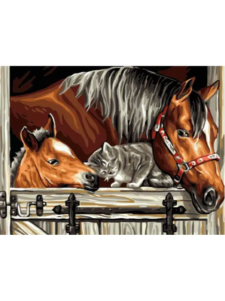 000 Hobby Home Картина по номерам Конюшня 40х50