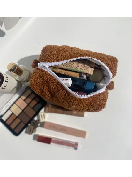 Teddy_still Косметичка пенал для косметики плюшевая дорожная