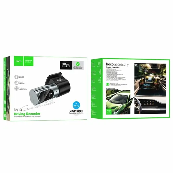 Видеорегистратор автомобильный HOCO DV13, 720P, Wi-Fi (Черный)