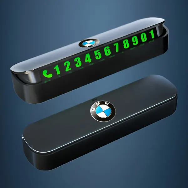 Автовизитка для машины BMW ChewedMole, пластиковая, магнитные цифры, черная/темно-серая