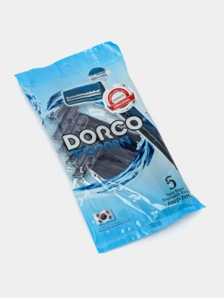 Бритва одноразовая DORCO TD 708, в мягкой упаковке, 5 шт
