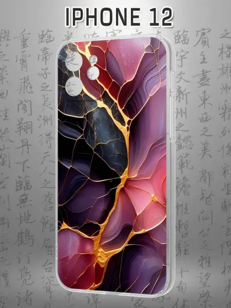 Case Маркет Чехол на iPhone 12 с принтом Мрамор