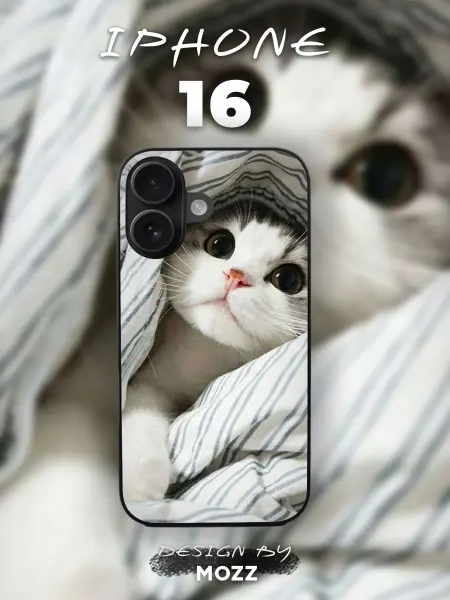 MOZZ Чехол на IPhone 16 с принтом Котик
