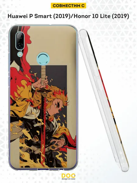 DesignOnCase Чехол на Honor 10 Lite и Huawei P Smart 2019 с принтом Аниме