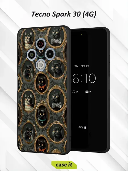 Case it Чехол на Tecno Spark 30 4Gс принтом Портреты кошек