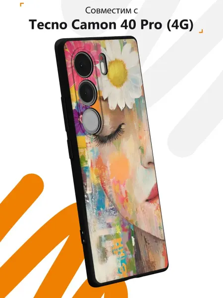 Мобилиус Чехол на Tecno Camon 40 Pro 4G с принтом Девушка