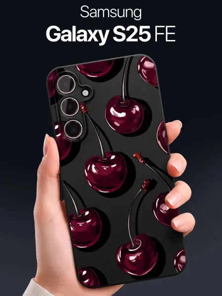 SCDesign Чехол на Samsung Galaxy S25 FE с вишнями